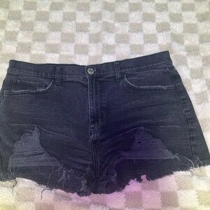 SO Black Distressed Jean Shorts